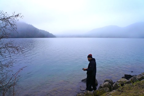 This was on a stop right before our hike. We were awed by the clarity of the lake.