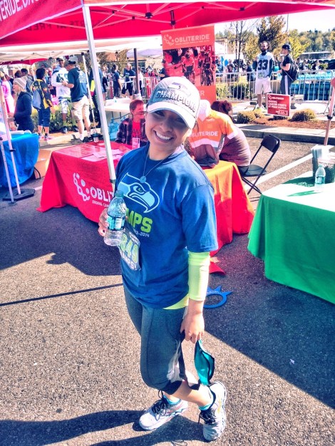 Tired, but happy to have finished the race!