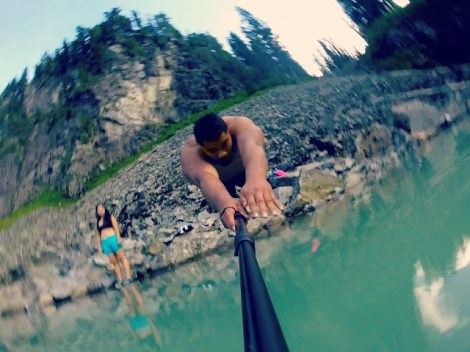 Yup. Not me! This water was glacial. 