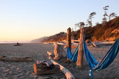 We left our first hammock spot to get front row seats to Sunset. This is what we built =D
