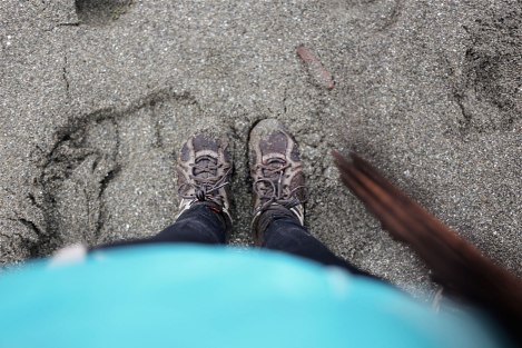 Muddy shoes. They are water repellent and kept my feet warm =)